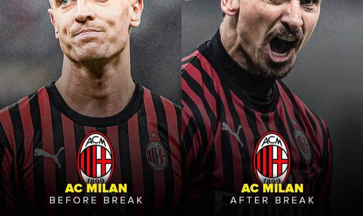 AC Milan PRZED PRZERWĄ vs AC Milan PO PRZERWIE